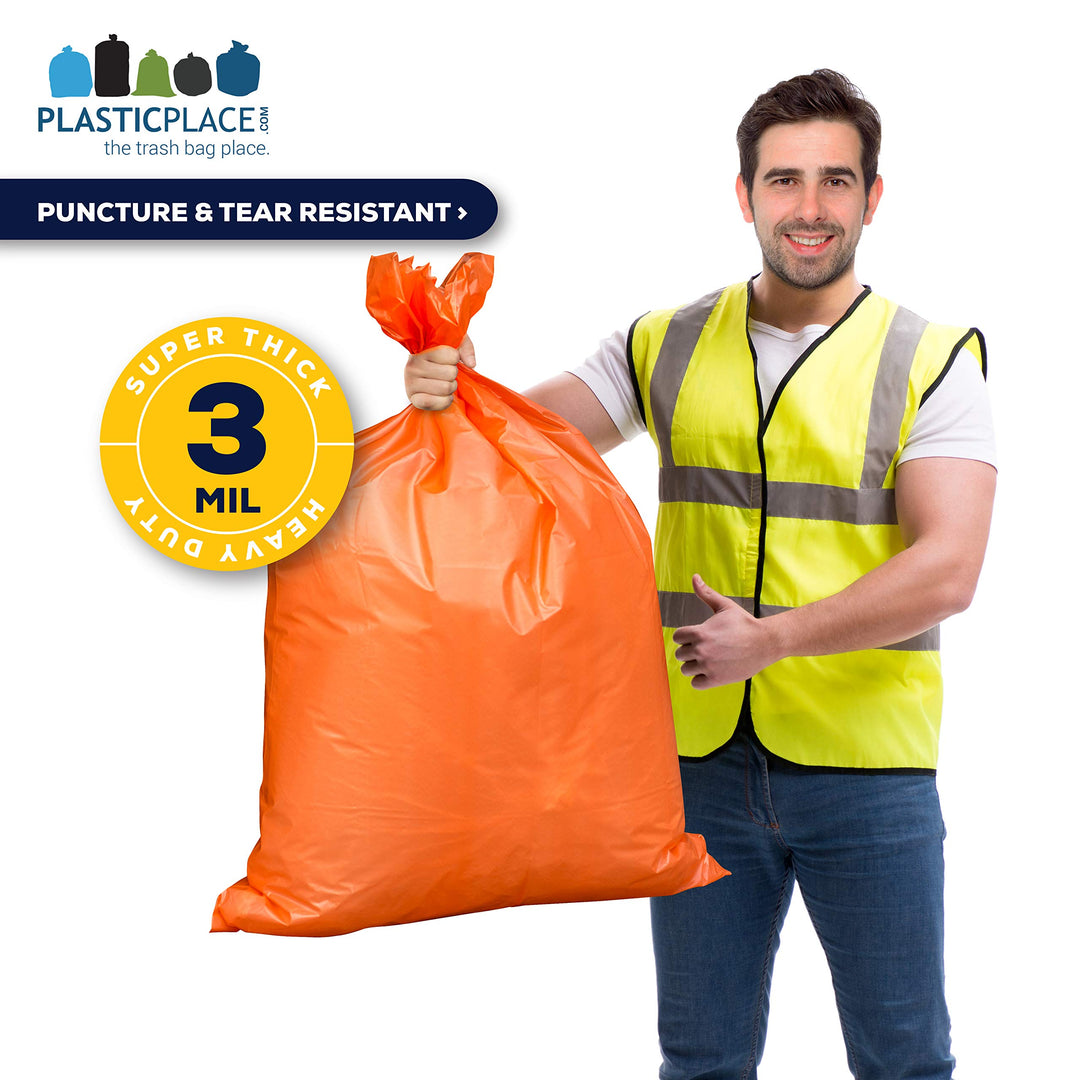 42 Gallon Trash Bags â”‚ 3.0 Mil â”‚Orange Heavy Duty Contractor Trash Bags â”‚ 33 x 48, 50 Count (Pack of 1)