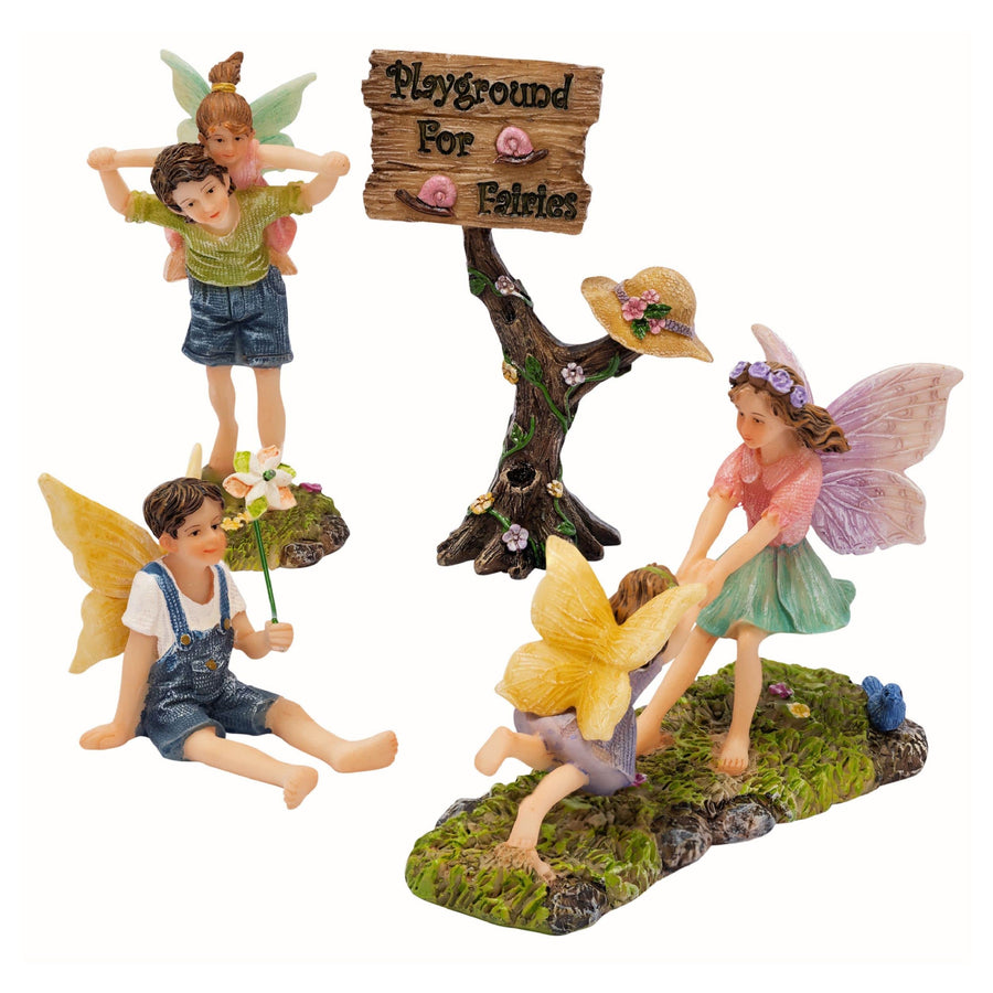 Fairies Garden Fairies, with Fairy Garden Accessories - Boy & Girl Garden Fairies - Fairy Garden Kit - Figurines for Miniature Garden - 4 Pieces