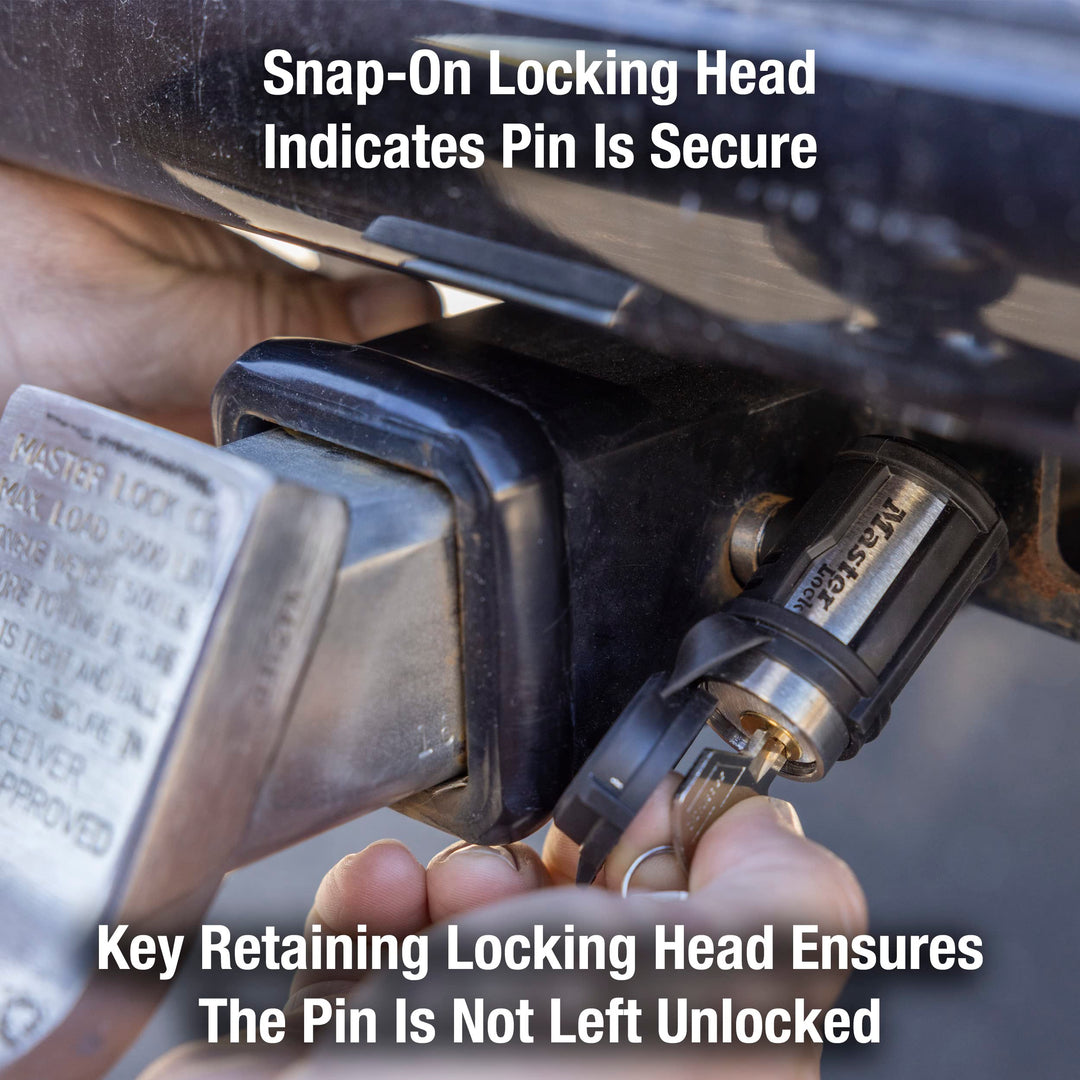 Receiver Lock, 1/2 in. and 5/8 in. Swivel Head, Weather Resistant Trailer Coupler Locking Hitch Pin with Keys for Protecting Trailers, RVs, 2866DAT