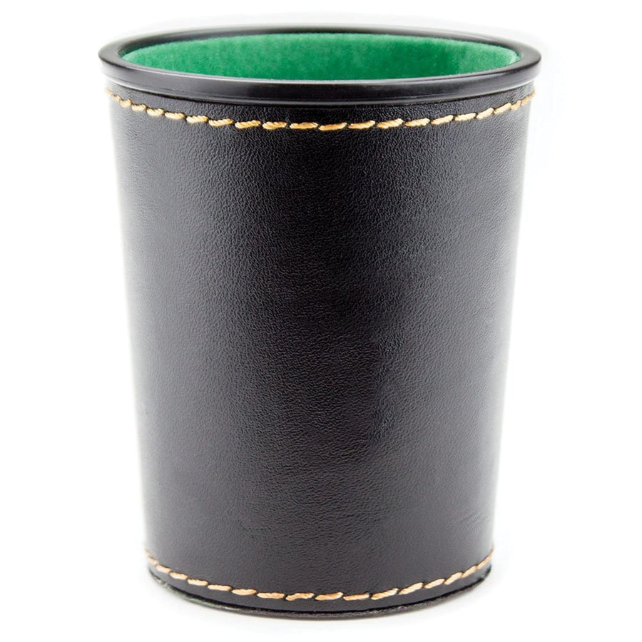 Felt-Lined Synthetic Leather Dice Cup 4x3x3 in