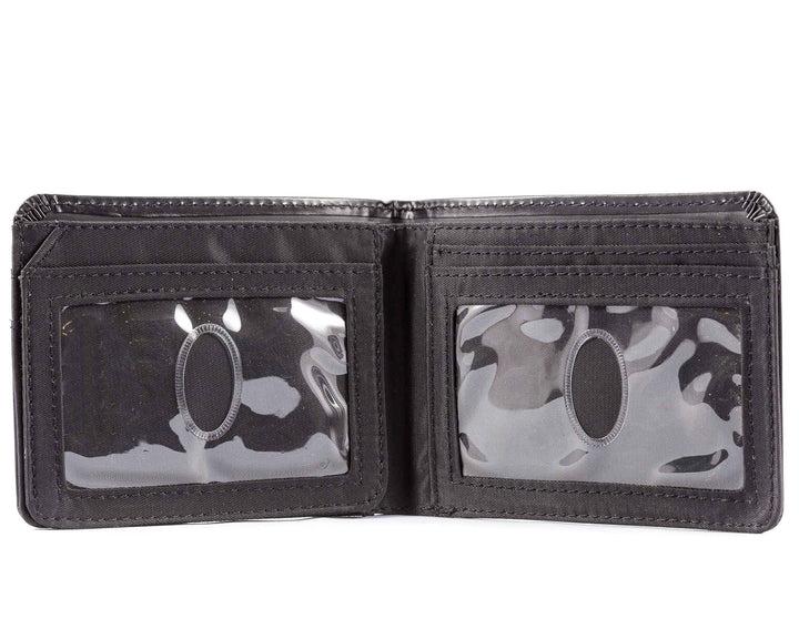 Men&#39;s L-Fold Passcase Leather Slim Wallet, Holds Up to 30 Cards, Black