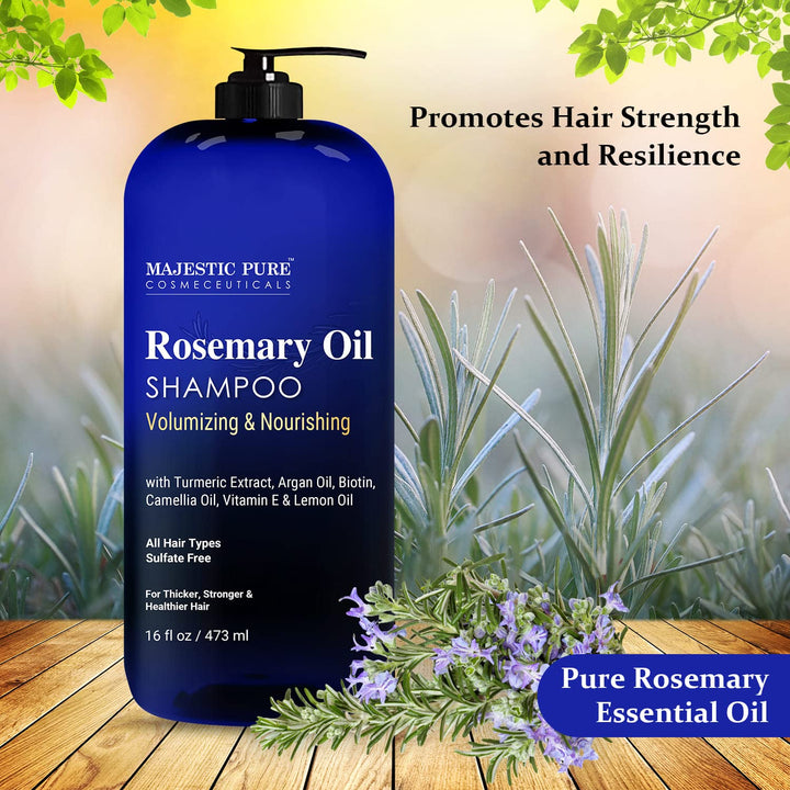 Rosemary Oil Shampoo for Hair Growth - Volumizing &amp; Nourishing Shampoo - with Vitamin E &amp; Argan Oil - Sulfate Free, for Men &amp; Women - 16 fl oz