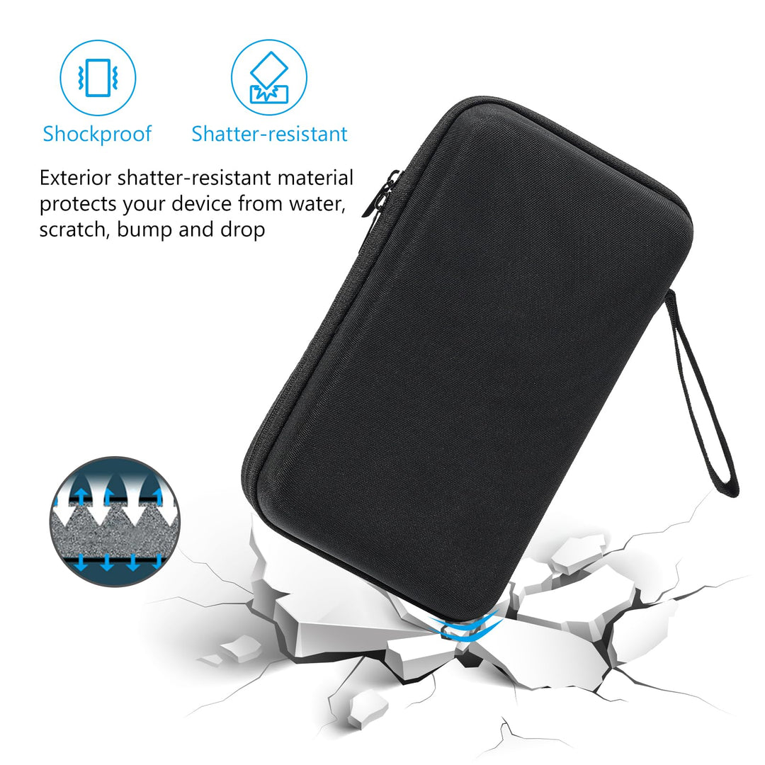 Large Hard Travel Electronic Organizer Case for MacBook Power Adapter Chargers Cables Tech Organizer Hard Drive USB Flash Disk SD Card Portable Electronics Accessories Bag -Black