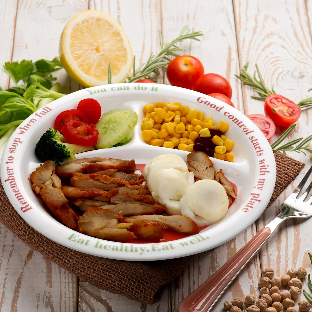Portion Control Plate Healthy Diet Plate Portion Plates for Weight Loss Adults Divided Bariatric Plate Nutrition Plate for Balanced Eating Home Kitchen Food Serving, 8.3 Inch in Diameter