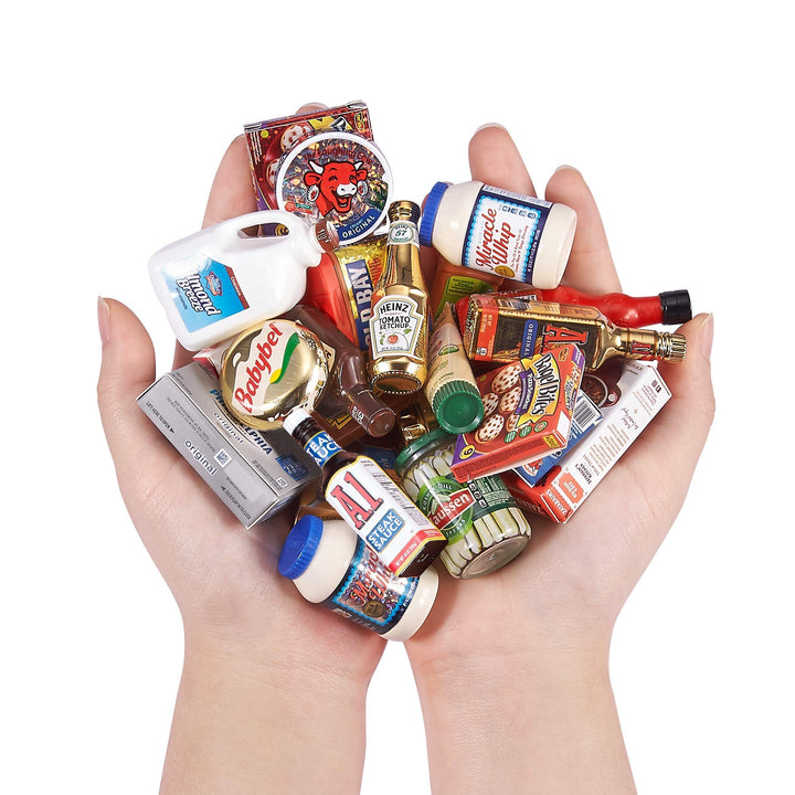 Mini Brands Series 2 by ZURU 2 Count (Pack of 1) Amazon Exclusive Mystery Real Miniature Brands Collectible Toy Capsule - Gold ( PVC Tube Packaging)
