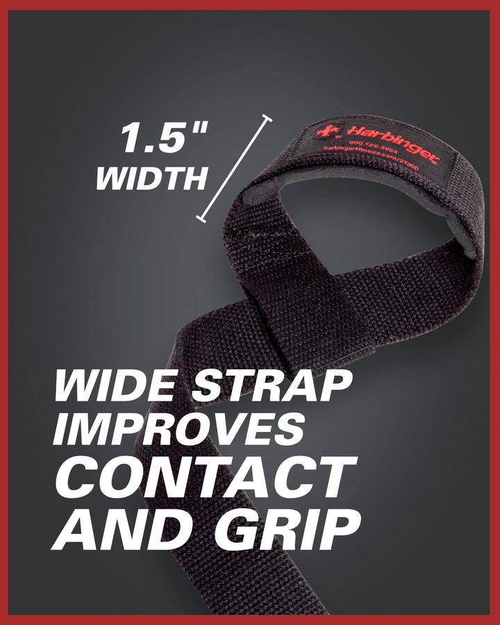 Padded Cotton Lift Straps, Black - Soft, Supportive Neotek Wrist Pads - 21.5 Length, 1.5 Width - Reinforced Edges &amp; Heavy-duty Stitching - Cushions Wrists for Lifting Support