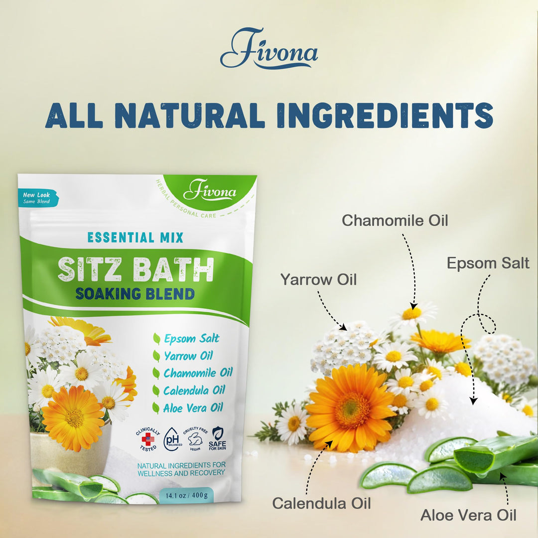 Fivona 2-in-1 Sitz Bath Soak Kit Over The Toilet Seat w