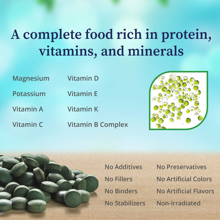 Chlorella Pyrenoidosa – 100% Organic, Cracked-Cell Wall, Nutraceutical Superfood Packed with Proteins, Vitamins, Minerals &amp; Amino Acids that Supports Metabolism, Detox &amp; Immunity – 400 Tablets