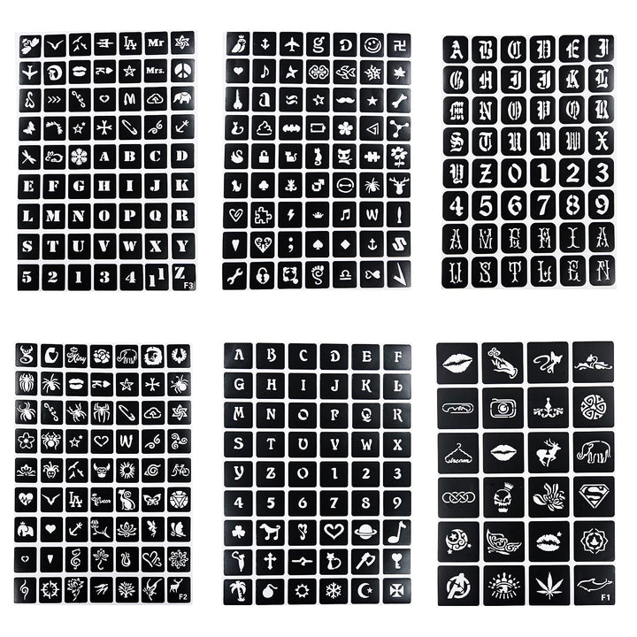 778pcs Temporary Tattoos Stencils, 20 Sheets Reusable Boys and Man Glitter Tattoo Kit Templates Face Painting Stencil Body Design Stencil Pack for Adults Girls Women Kids Teenager Adultssigns Man
