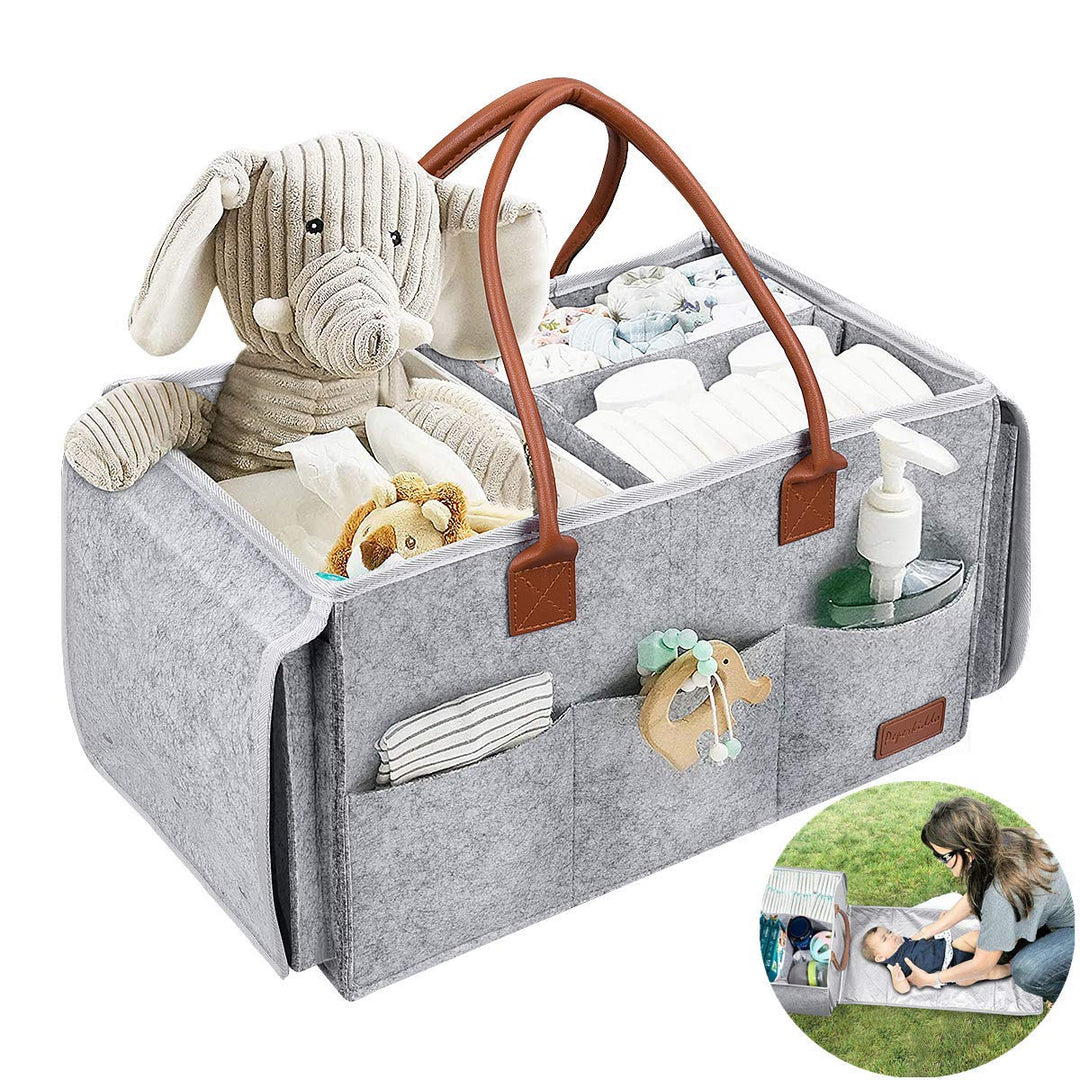 PAPERKIDDO Baby Diaper Caddy Organizer with Changing Ta