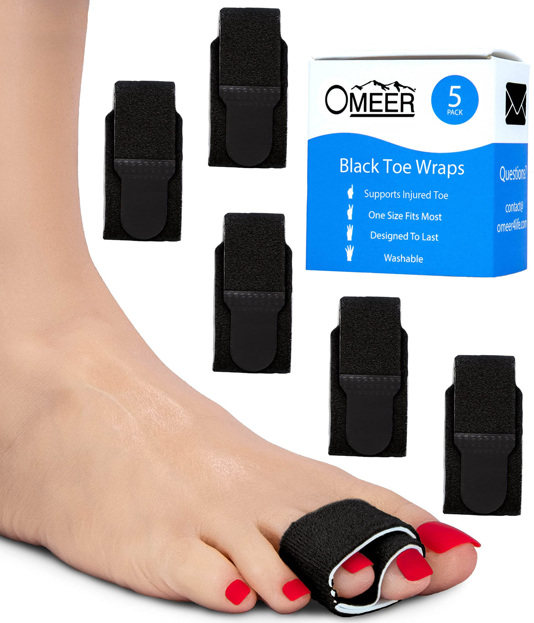 Omeer 5 Pack Toe Splint For Broken Toe Is A Washable an