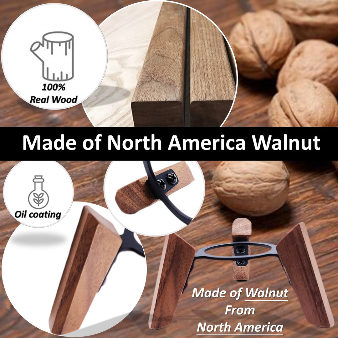Real Wood Stand for Homepod Mini(2020 Released), Wooden Holder Tripod with Metal Frame,Safe Stable Mount with Anti-Slip Silicone pad Protects Home pod Mini Speaker Well (Color:Walnut)