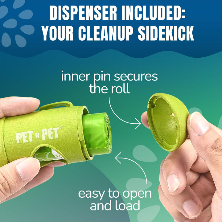 Pet N Pet 720 Counts, Unscented Dog Poop Bags Rolls, 38% Plant Based &amp; 62% PE Poop Bags For Dogs with Dispenser, 48 Rolls Extra Thick Dog Waste Bag, Doggie Poo Bag