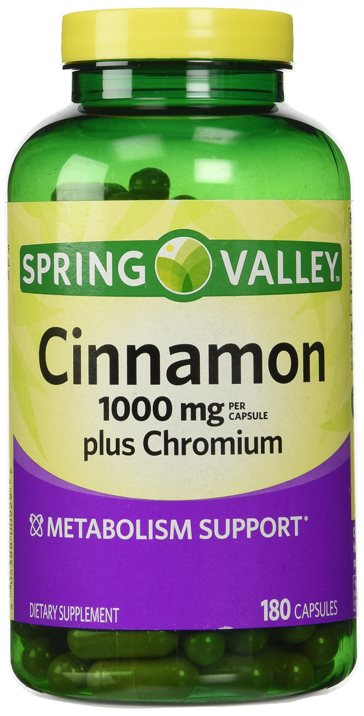 Spring Valley Cinnamon 1000mg Plus Chromium, 180 Capsul