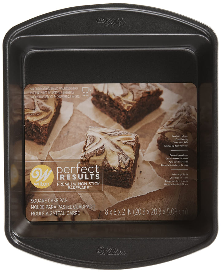 Perfect Results Premium Non-Stick Square Cake Pan, 8 Inch