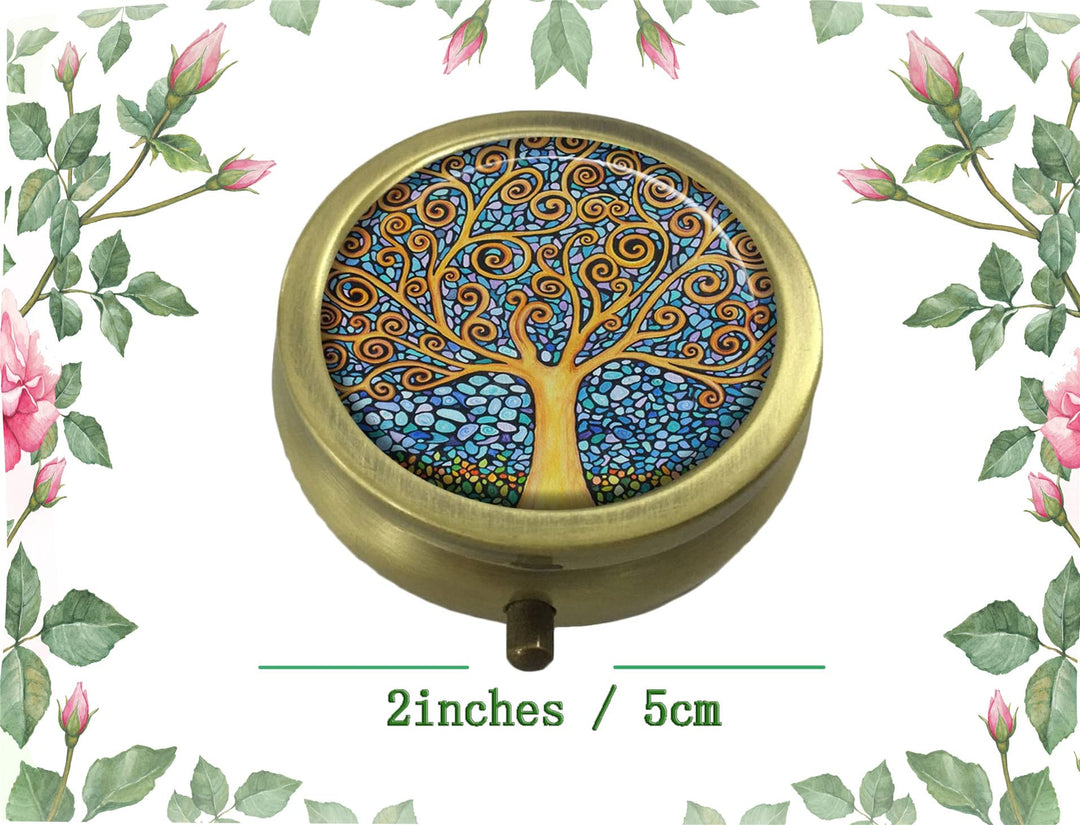 FQJNS The Tree of Life Art Custom Fashion Round Pill Bo