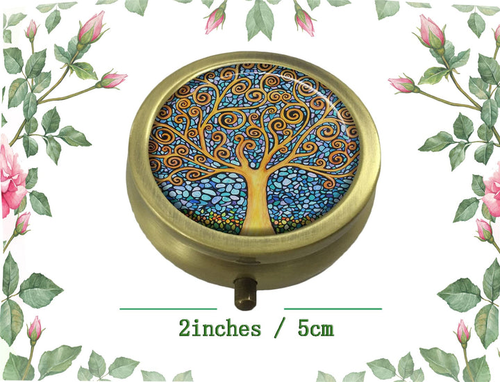 FQJNS The Tree of Life Art Custom Fashion Round Pill Bo