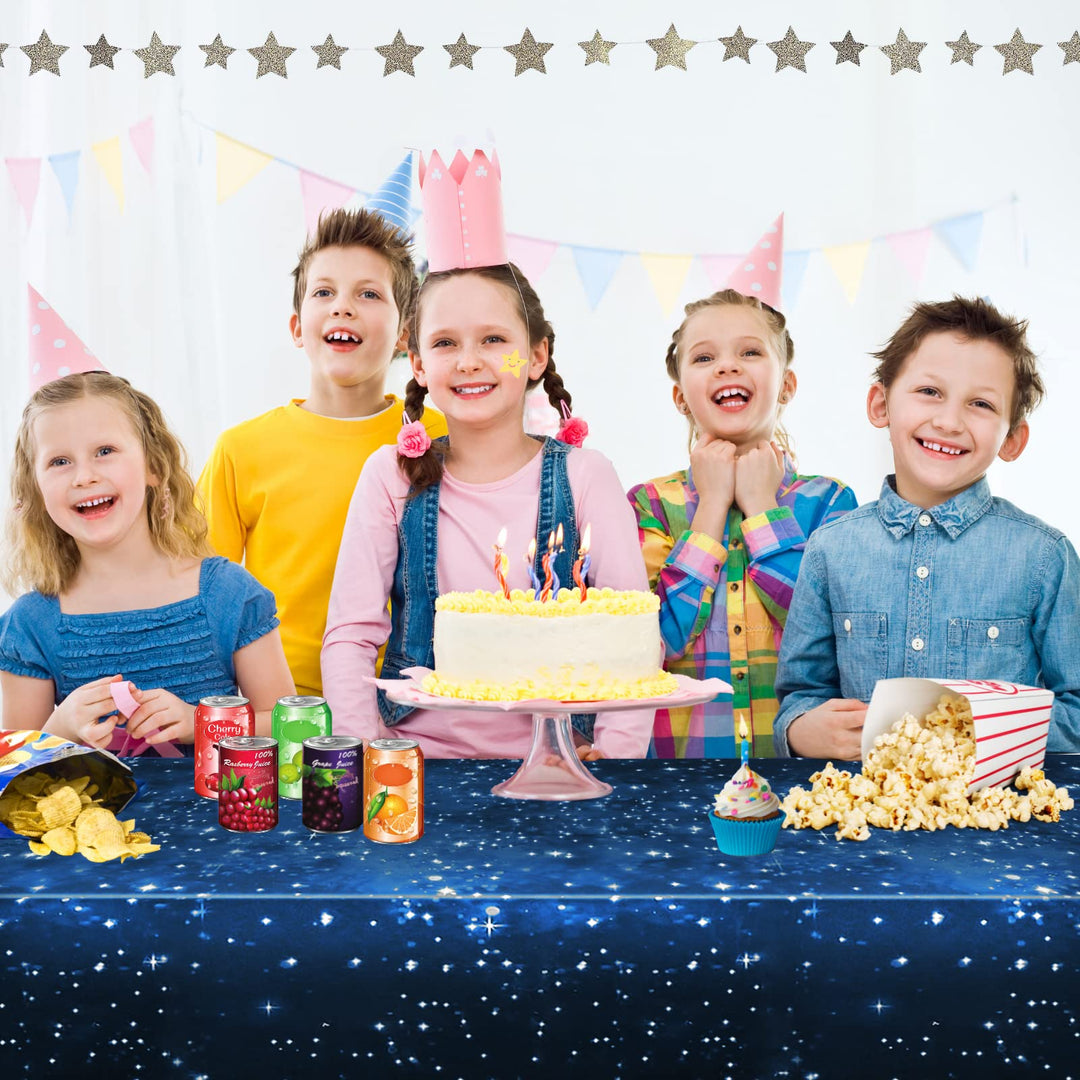 2 Pack Space Tablecloth for Party Supplies - Table Covers for Space Galaxy Stars Theme Party Decoration for Birthday Home, Starry Night Tablecloth for Kids Solar System Star Tablecloth (54* 108)