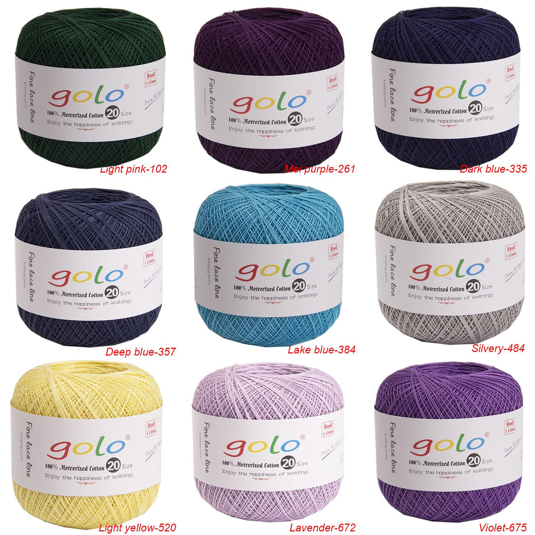 Crochet Thread Size 20 Yarn for Hand Knitting Pink Purple Yarn 191