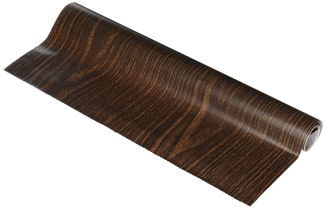 Brand Creative Covering Self-Adhesive Shelf and Drawer Liner, 18-Inches by 9-Feet, Walnut Brown Wood Grain