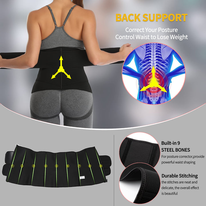 KIWI RATA Neoprene Sauna Waist Trainer Corset Sweat Bel