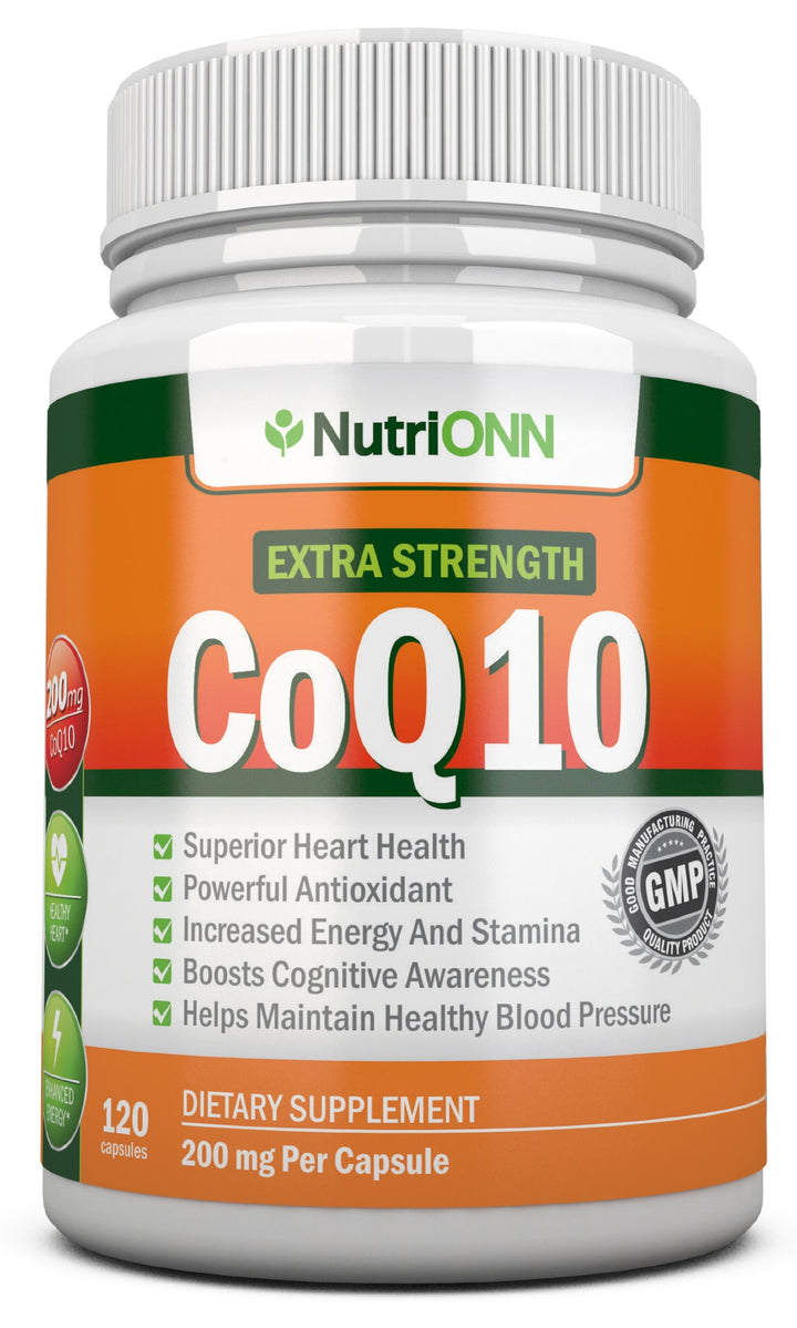 CoQ10 200mg (Double Strength), 120 Capsules - High Absorption Coenzyme Q10 - Scientifically Proven Extra Strength CoQ10 Ubiquinone - 4 Month Supply
