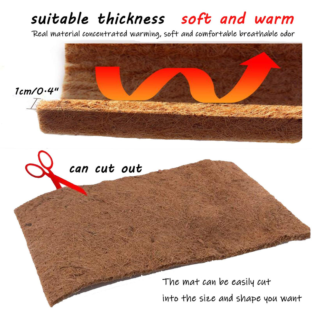 Hamiledyi Reptile Carpet Natural Coconut Fiber Tortoise Carpet Mat for Pet Terrarium Liner Reptile Supplies for Lizard Snake Chamelon Turtle Bedding Bunny Rabbit Mat (4 pcs)