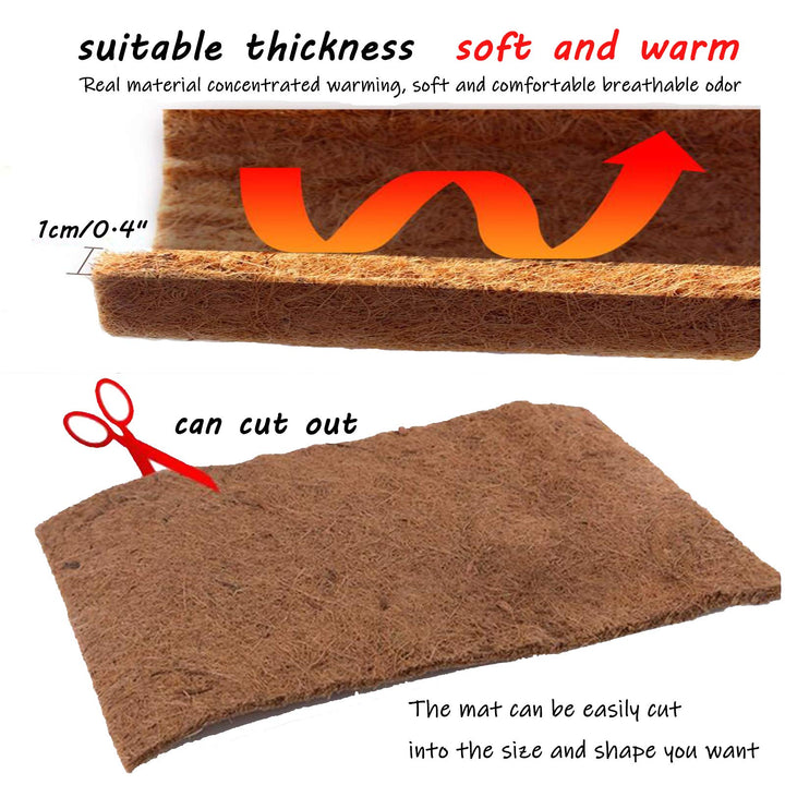 Hamiledyi Reptile Carpet Natural Coconut Fiber Tortoise Carpet Mat for Pet Terrarium Liner Reptile Supplies for Lizard Snake Chamelon Turtle Bedding Bunny Rabbit Mat (4 pcs)