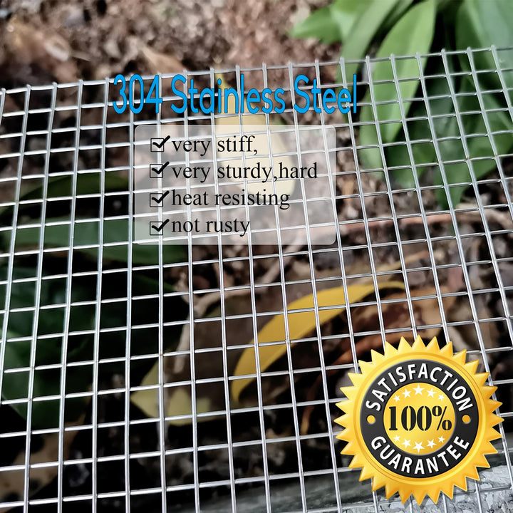 Upgraded 2PACK SS Wire Mesh, 4 Mesh Completely Welded, 12 X 24 in(310mm X 620mm), Stainless 304, Easy to Cut and Make Straight, Never Rust