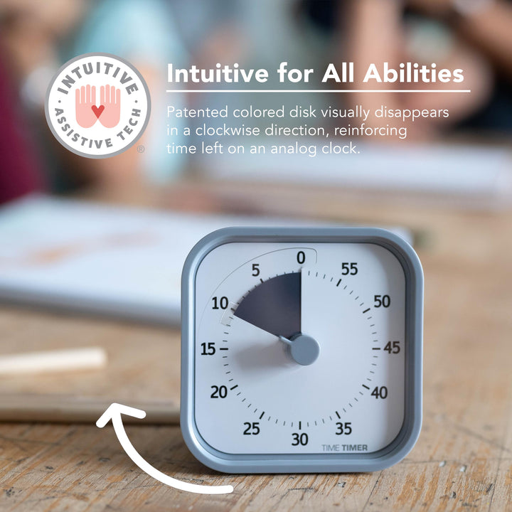 Home MOD - 60 Minute Kids Visual Timer Home Edition - for Homeschool Supplies Study Tool, Timer for Kids Desk, Office Desk and Meetings with Silent Operation (Pale Shale)