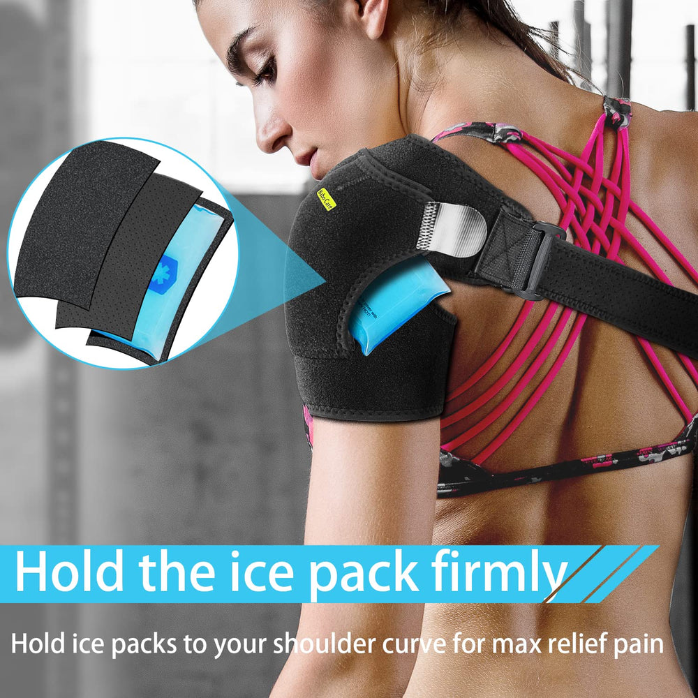Shoulder Stability Brace with Pressure Pad - Light and Breathable Neoprene Shoulder Support for Rotator Cuff Dislocated AC Joint Labrum Tear Shoulder Pain Shoulder Compression Sleeve