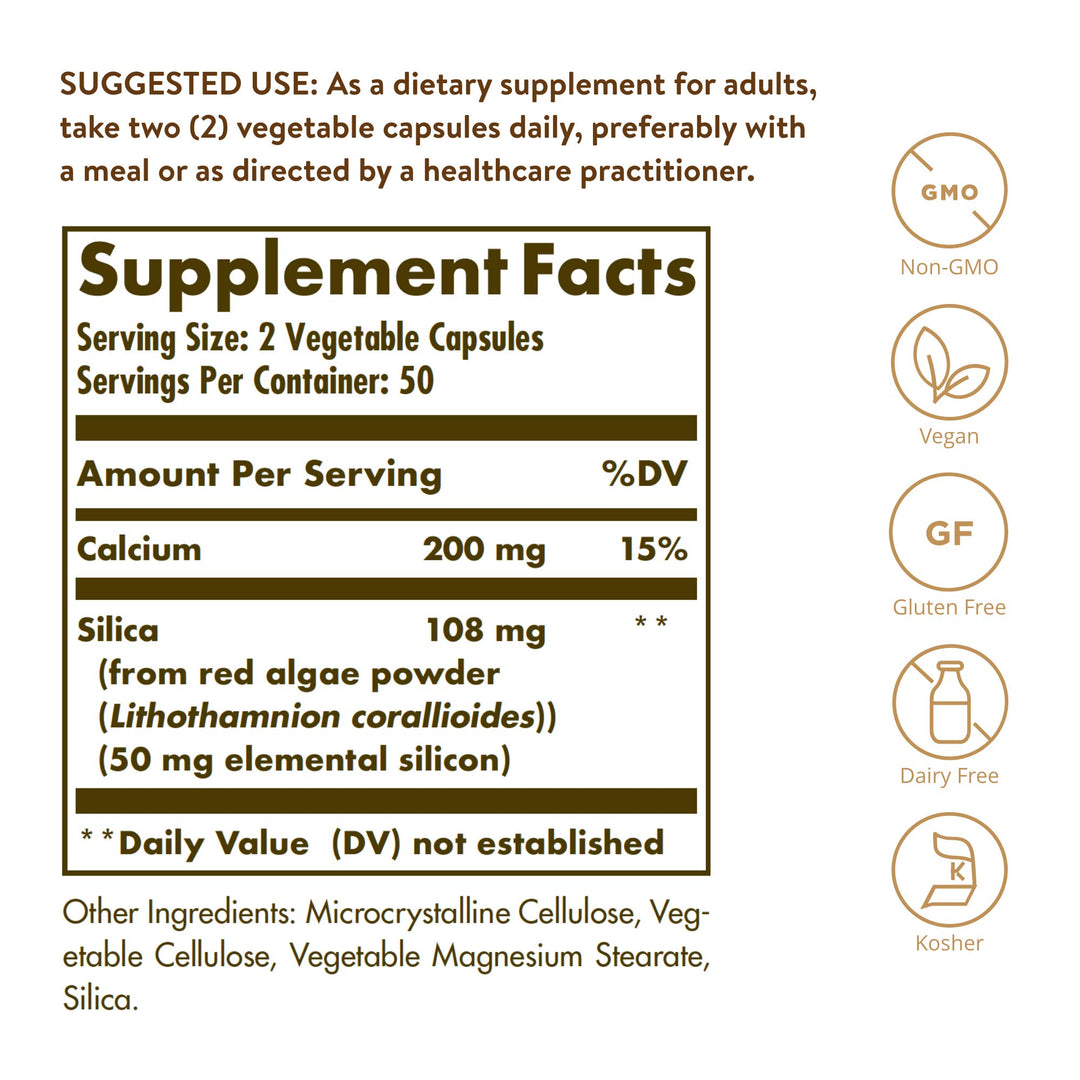 Solgar Oceanic Silica from Red Algae 25 mg, 100 Vegetab