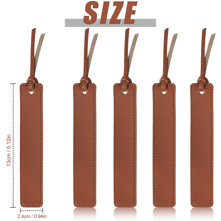 10 Pieces Leather Bookmarks Handmade Genuine Leather Page Markers Personalized Leather Bookmarks for Book Reading Bookworm Book Lovers Readers Writers Accessories (Brown)