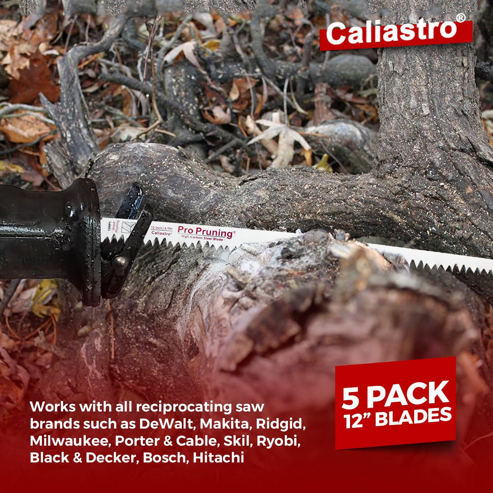 12-Inch Wood Pruning Saw Blades for Reciprocating/Sawzall Saws - 5 Pack