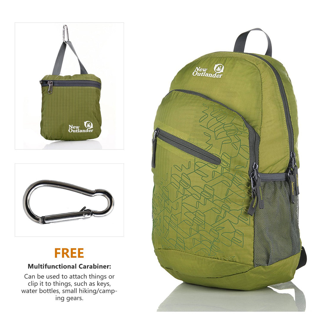 Packable Handy Lightweight Travel Hiking Backpack Daypack-Green-L