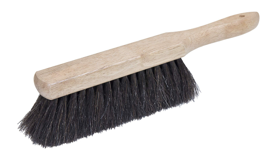 Horse Hair Bench Brush, Dust Brush for Home, Car, or Workshop, 13.5 Inch Wooden Handle