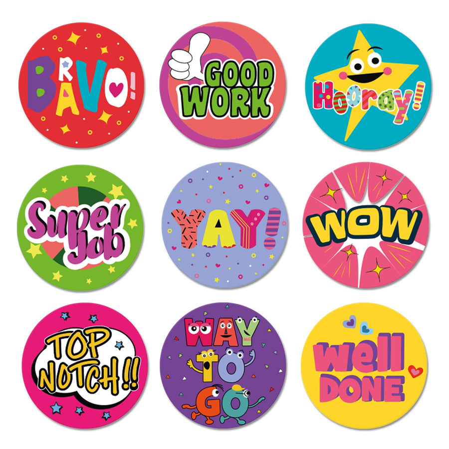 Reward Stickers for Teachers. 1008 Stickers for Kids in 9 Designs. 1 Inch School Stickers on Sheets. Teacher Supplies for Classroom, Potty Training Stickers, Motivational Stickers