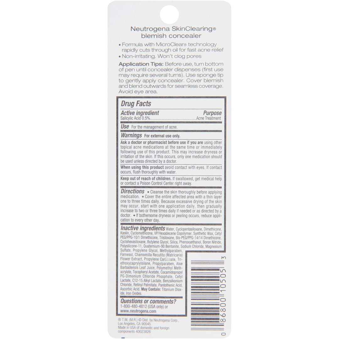 Neutrogena Skinclearing Blemish Concealer, Fair 05, .05