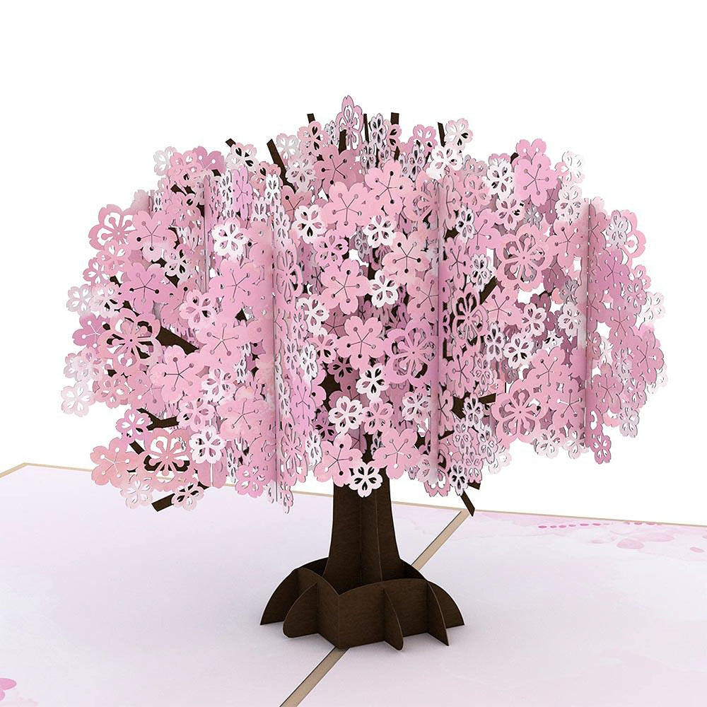 Everyday Pop-Up Card for Her and Him- 3D Thinking of You Greeting Cards for Boys, Girls, Men, Women - 5 x 7 Cherry Blossom - Blank Note Card & Envelope Included