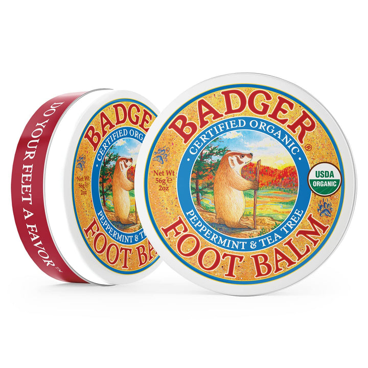 Badger Organic Foot Balm Peppermint and Tea Tree -0.75 oz