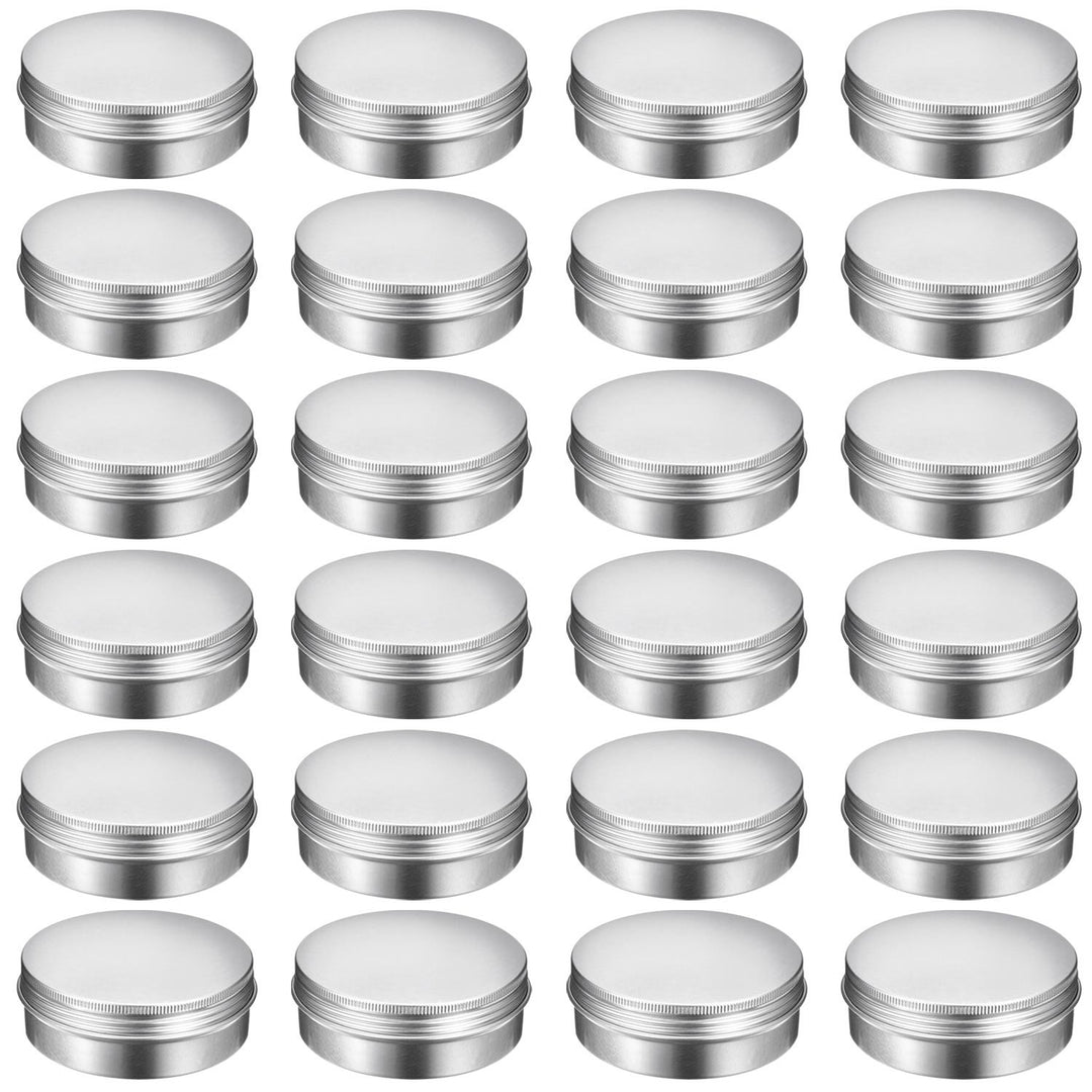 TecUnite 4 oz Aluminum Screw Top Round Steel Cans Aluminum Tin Cans with Screw Lid Screw Lid Containers, 24 Pack