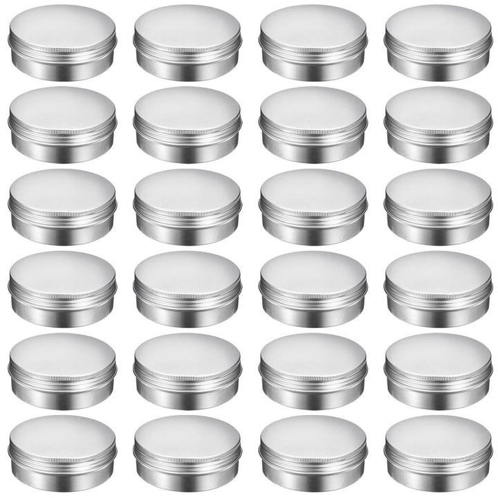 TecUnite 4 oz Aluminum Screw Top Round Steel Cans Aluminum Tin Cans with Screw Lid Screw Lid Containers, 24 Pack