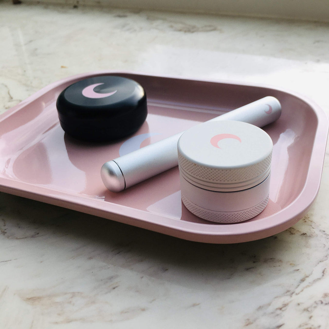 Metal Tray Small Pink Lightweight Tray - Curved Edges a