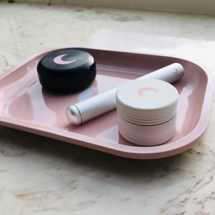 Metal Tray Small Pink Lightweight Tray - Curved Edges a