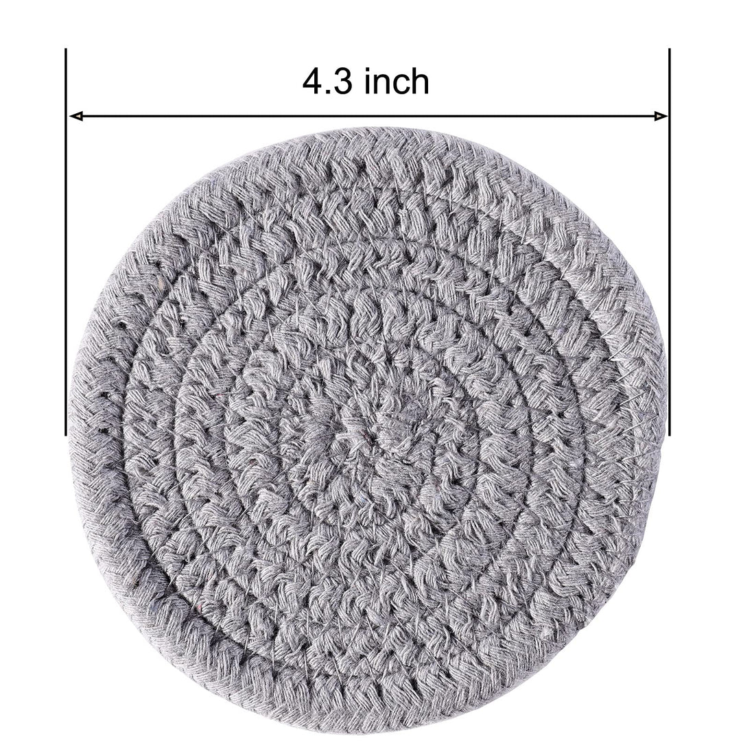 Coasters for Drinks (8-Piece Set) Water Absorbent Coaster Set Woven Coasters for Table Protection Heat-Resistant Coasters for Drinks, Beige