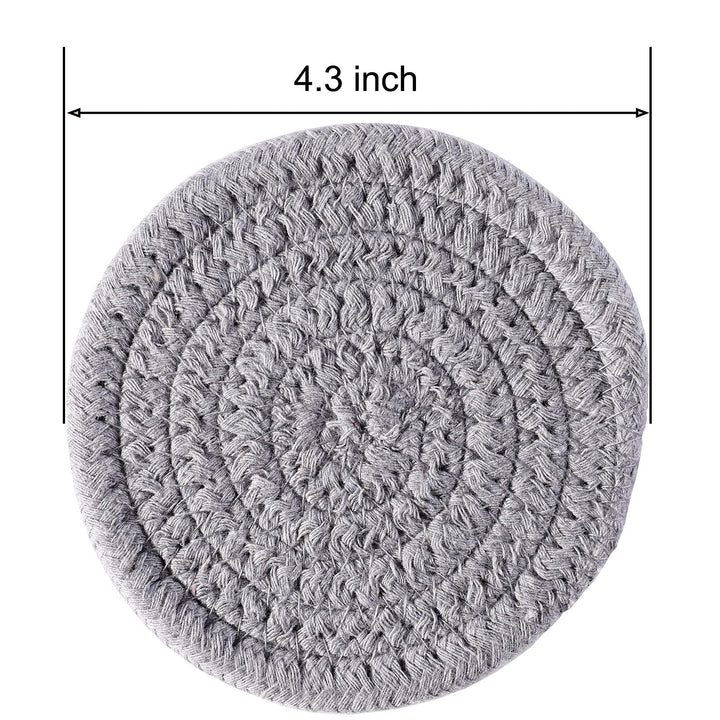 Coasters for Drinks (8-Piece Set) Water Absorbent Coaster Set Woven Coasters for Table Protection Heat-Resistant Coasters for Drinks, Beige