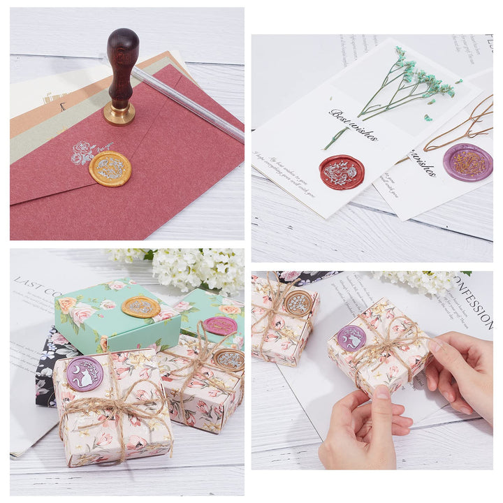 Wax Seal Stamp Thank You Vintage Wax Sealing Stamps Word Retro 25mm Removable Brass Head Wooden Handle for Envelopes Invitations Wine Packages Greeting Cards Weeding
