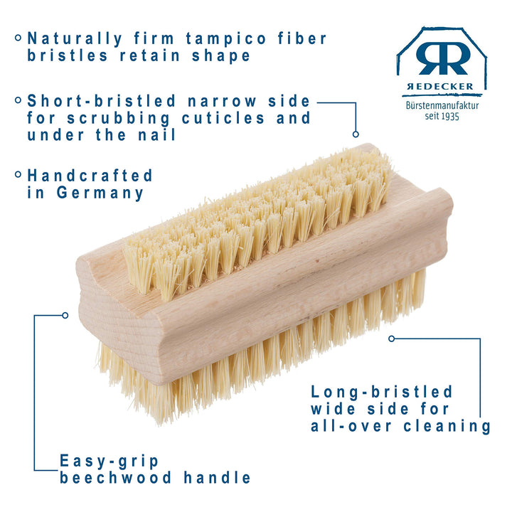 B ¼rstenhaus Beechwood and Natural Fiber Nail Brush, 3-3/4 Inches