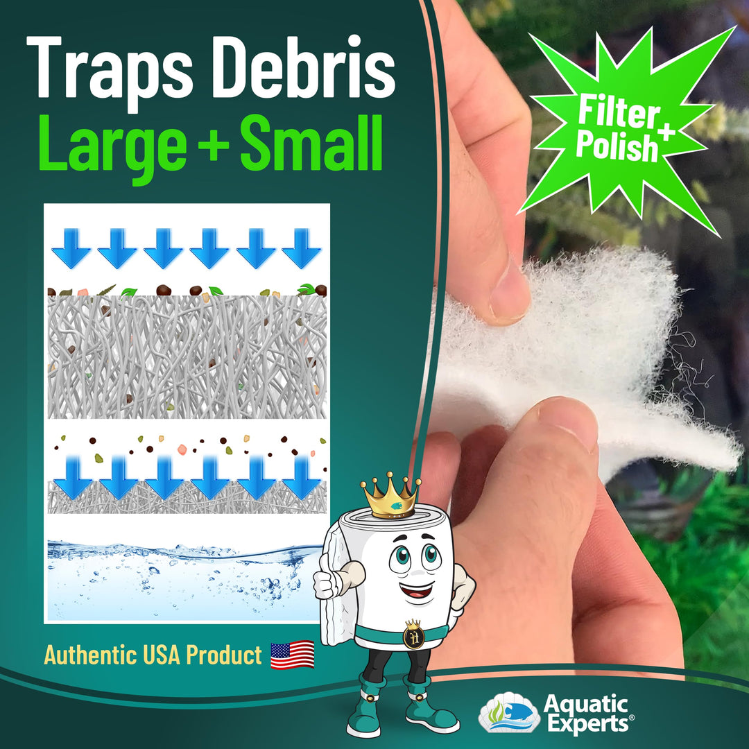 Aquarium Filter Floss for Fish Tank Filters - FilterFirst Aquarium Filter Pad - Media Roll for Crystal Clear Water, 3/4 - 1 Thick (12 Inch Wide, 72 Inch Long)