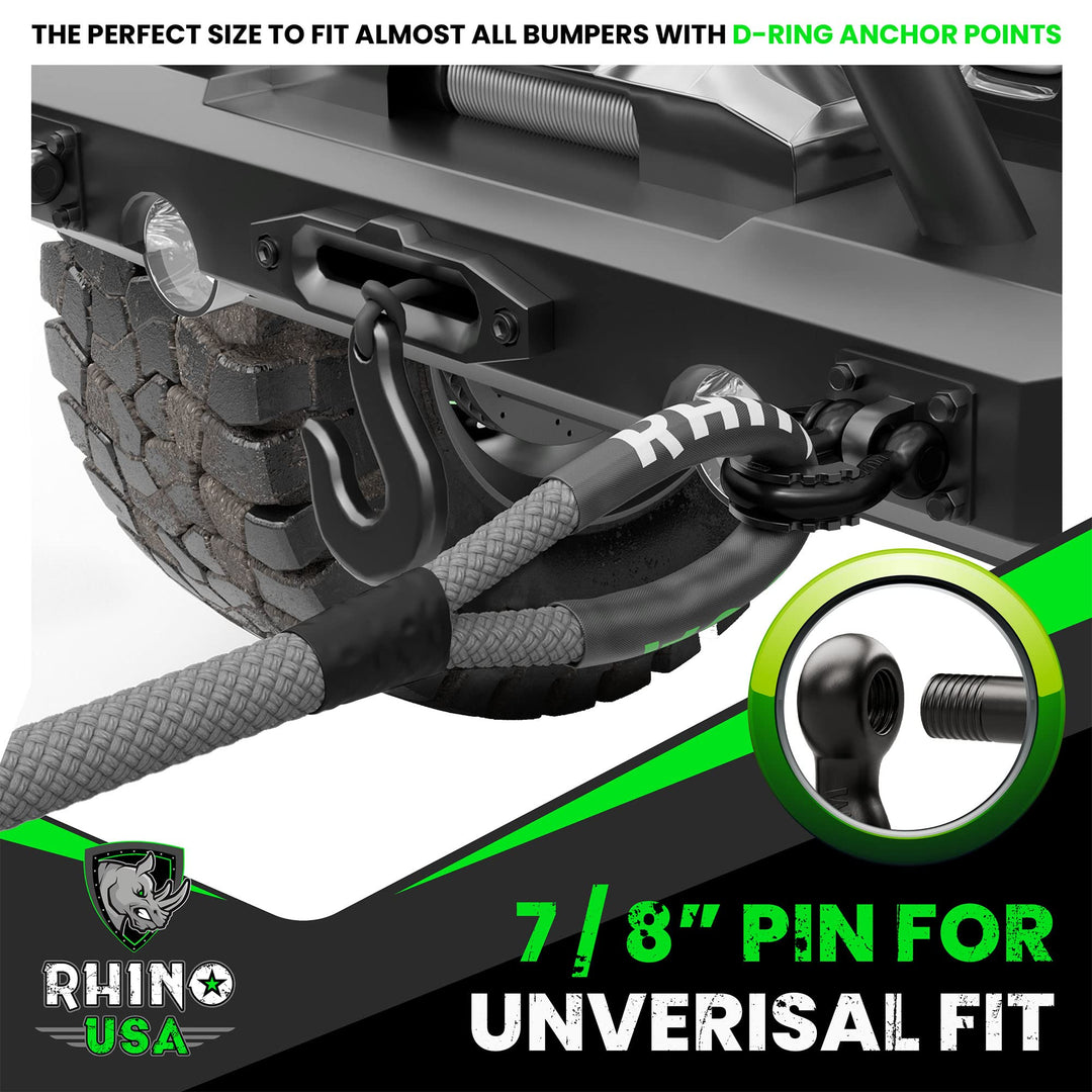 D Ring Shackles (2-Pack) - 41,850lb Break Strength – Heavy Duty 3/4 Clevis Shackle with 7/8 Pin for Towing &amp; Off-Road Use - Pairs with Tow Strap for Vehicle Recovery (Black)